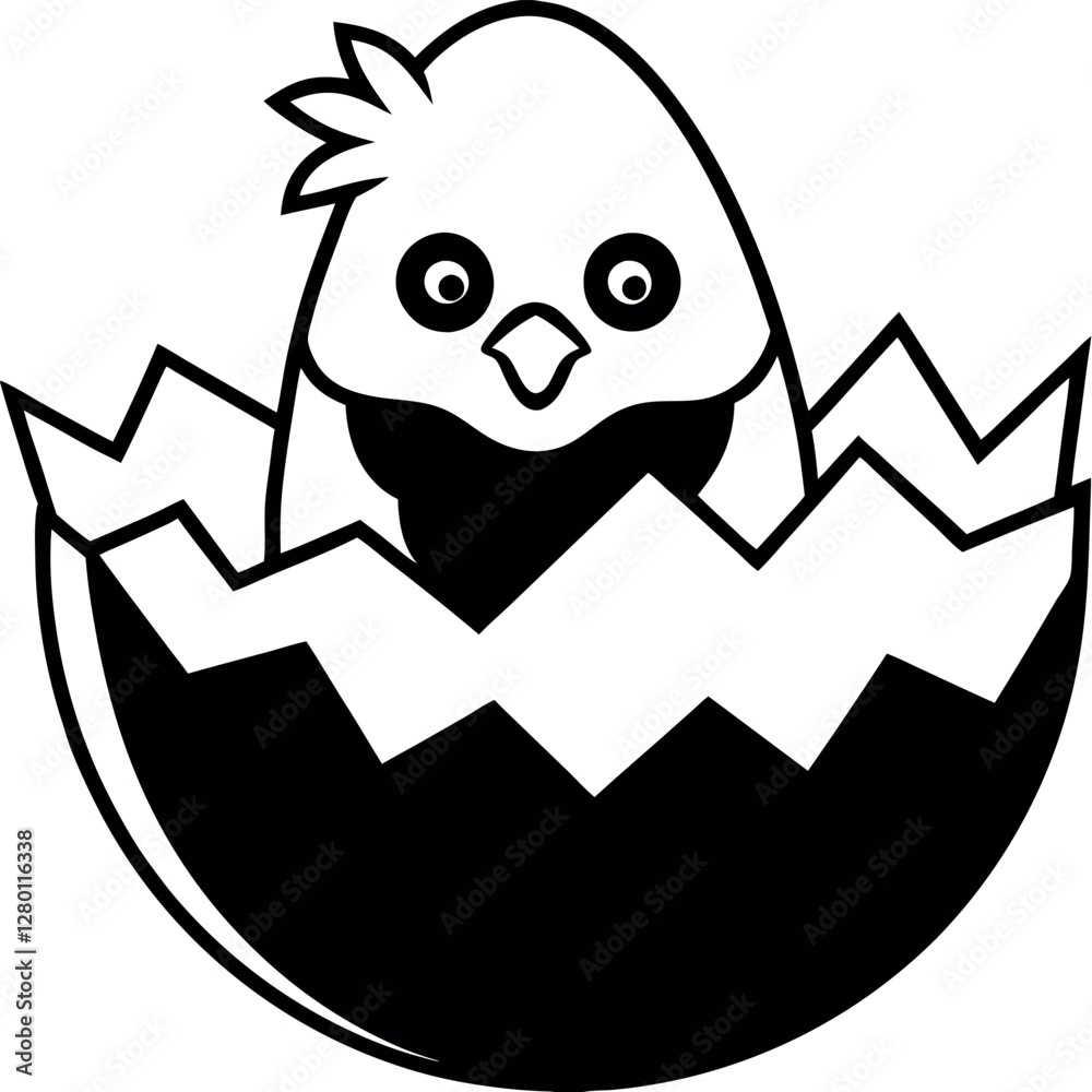 Obraz premium -chick-in-egg-shell-earrings----a-cute-baby-chick- (1).eps