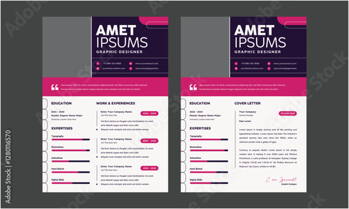 Resume CV. Professional modern and minimal resume CV, Clean and modern resume portfolio CV template