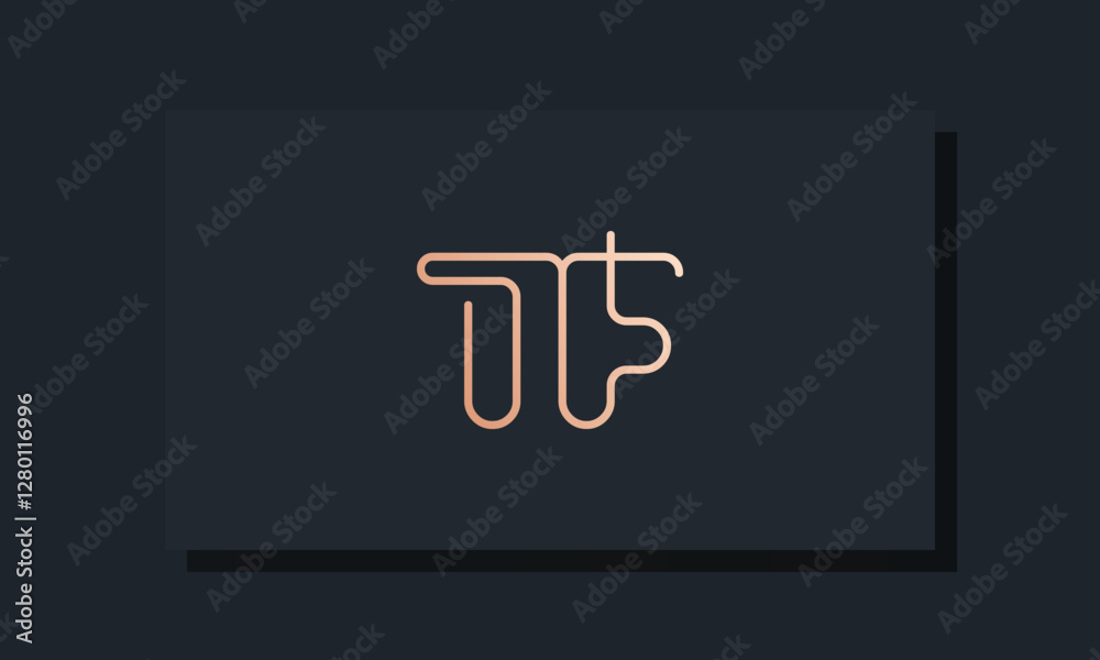 Minimal clip initial letter TF logo