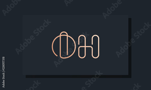 Minimal clip initial letter OH logo