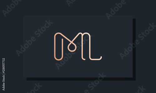 Minimal clip initial letter ML logo
