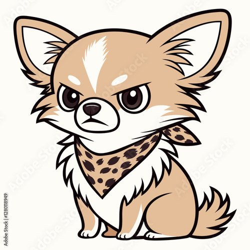 grumpy--angry-baby-long-hair-chihuahua--comic-styl.eps