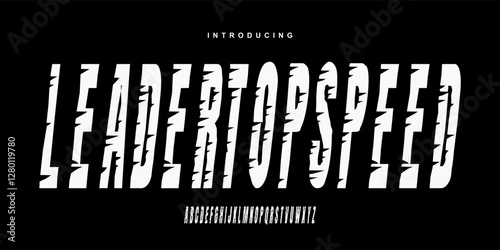 Sport alphabet font. Fast speed effect dynamic letters and numbers. Stock vector typescript for your typography design.