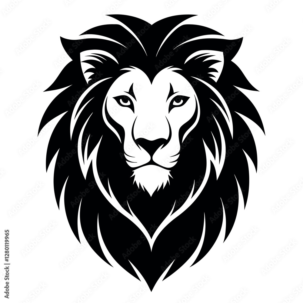 Obraz premium lion-head-silhouette-on-white-background (1).eps