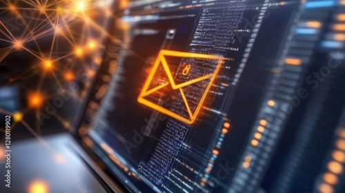 Exploring cybersecurity threats digital workspace infographic tech environment close-up view online safety awareness