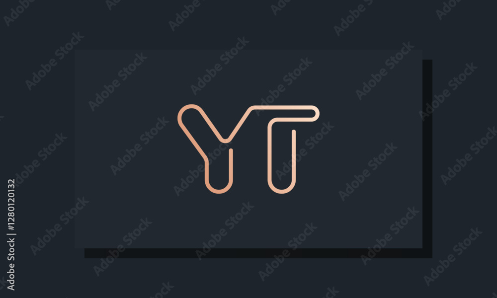 Minimal line art initial letters YT logo Minimal line art initial letters YT logo