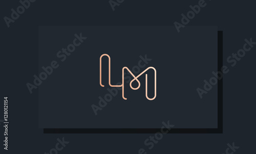 Minimal clip initial letter LM logo
