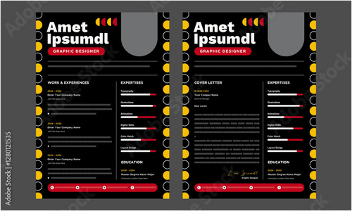 Resume CV. Minimal professional resume template design and cover letter - vector template