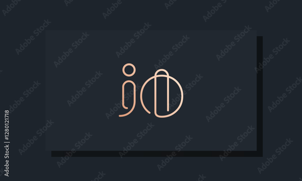 Minimal clip initial letter JO logo Minimal clip initial letter JO logo