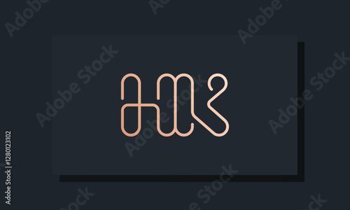 Minimal clip initial letter HK logo