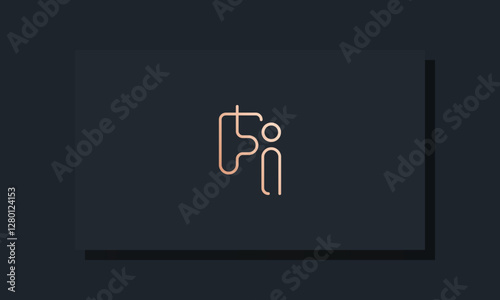 Minimal clip initial letter FI logo