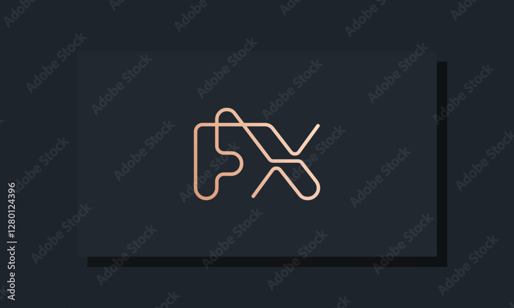 Minimal clip initial letter FX logo