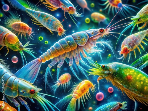 Microscopic Krill & Plankton: A Detailed View of Ocean Life photo