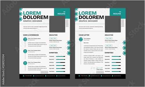 Resume CV. Professional modern and minimal resume CV, Clean and modern resume portfolio CV template