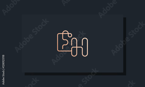 Minimal clip initial letter EH logo
