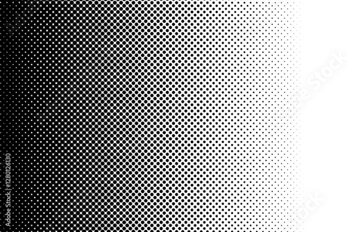 fun beautiful black and white shadow halftones retro pop art funky urban colorful comic book. Dotted halftone gradient texture. Vanishing polka dot background. Repeating dots gradation pattern backgro
