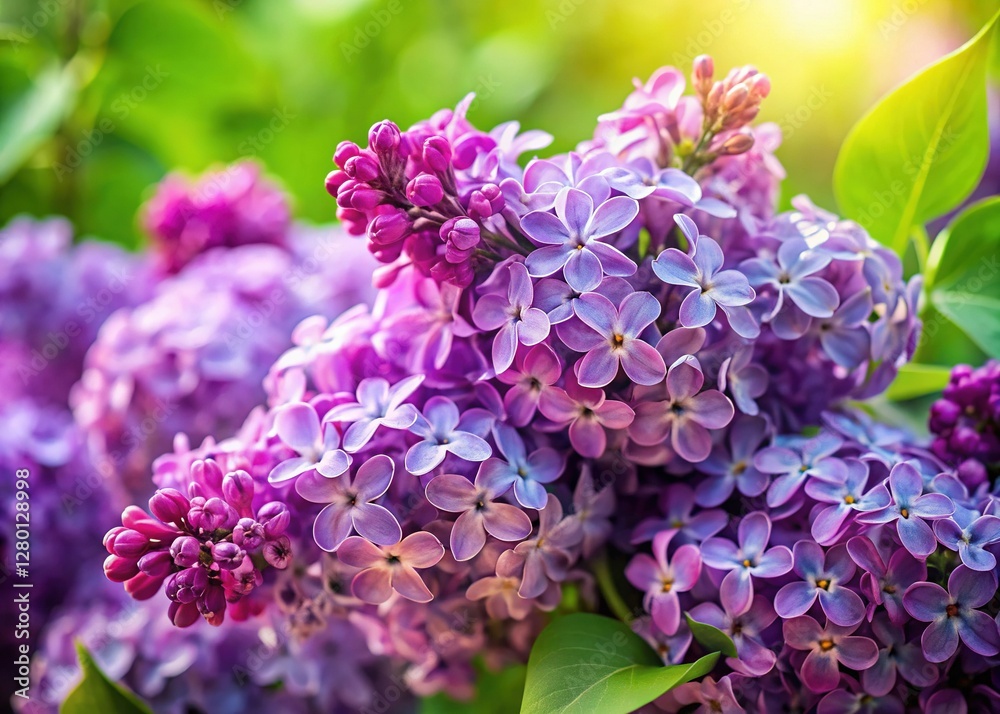 Vibrant Purple Lilac Bouquet - Spring Flowers Closeup Vibrant Purple Lilac Bouquet - Spring Flowers Closeup