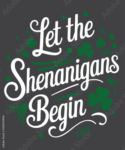 let the shenanigans begin T-Shirt design vector, cool Alligator shirt, St Patricks shirt,  Bruh funny shirt, 
st, patricks, day, teens, bruh, boys, kids, funny, t-shirt, Shamrock