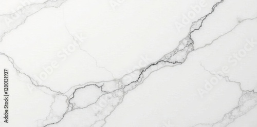 Smooth polished surface of white calacatta marble with soft grains, close-up, luxury