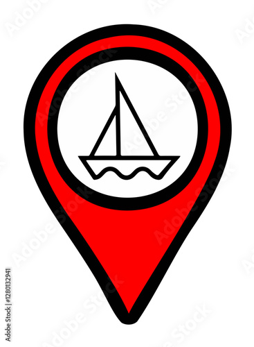 Free Download Red icon for marina, boat mooring and other places for yachts and boats, on transparent background. Position symbols or GPS positioning - GFXLoad