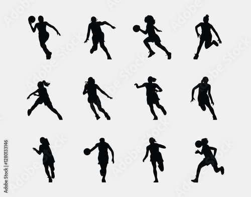 Wallpaper Mural Female Athlete Basketball Silhouette Collection Torontodigital.ca