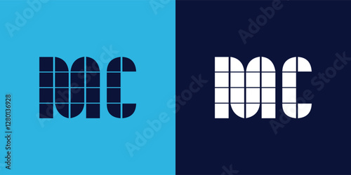 MC logo design with tile shape. Minimalist and modern vector illustration design suitable for business or brand