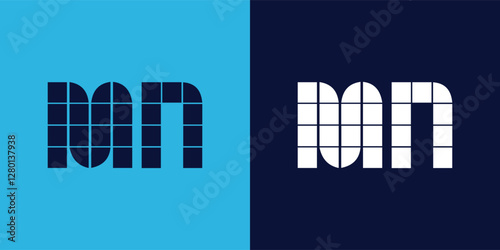 MN logo design with tile shape. Minimalist and modern vector illustration design suitable for business or brand