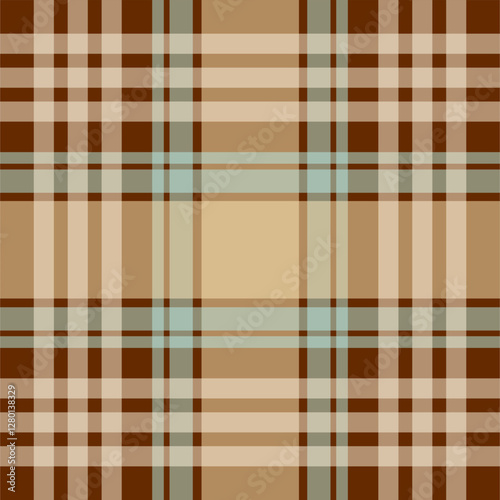 Seamless tartan plaid pattern in earthy tones. Classic checkered textile design perfect for fabric, wallpaper, backgrounds, and digital prints. High-quality vector and tileable repeat pattern.