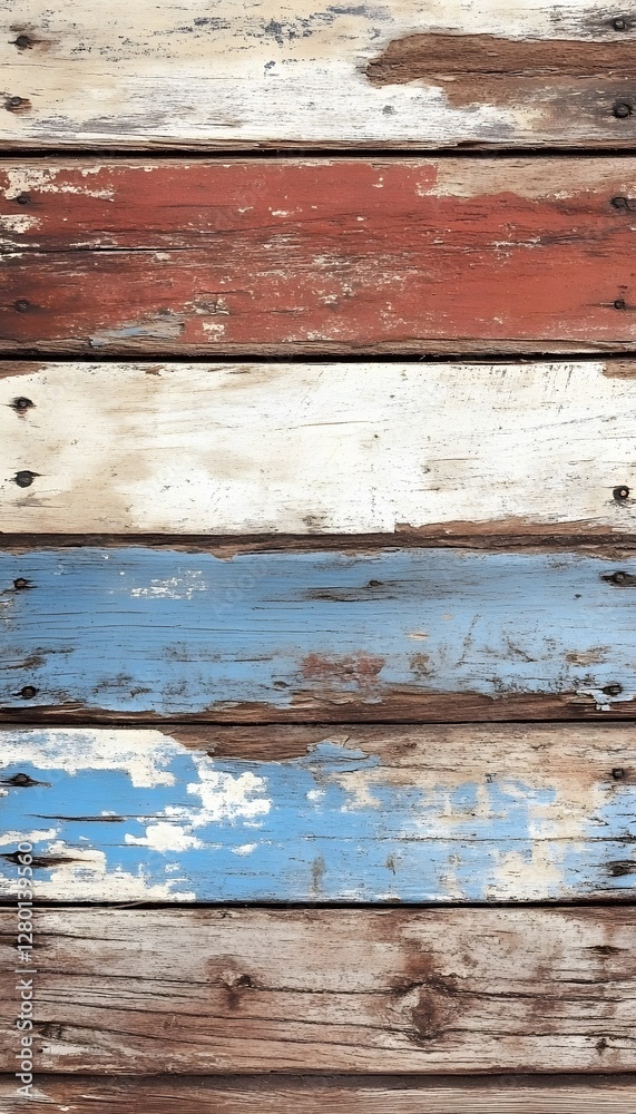 Old Wooden Planks With Paint That Is Peeling Old Wooden Planks With Paint That Is Peeling