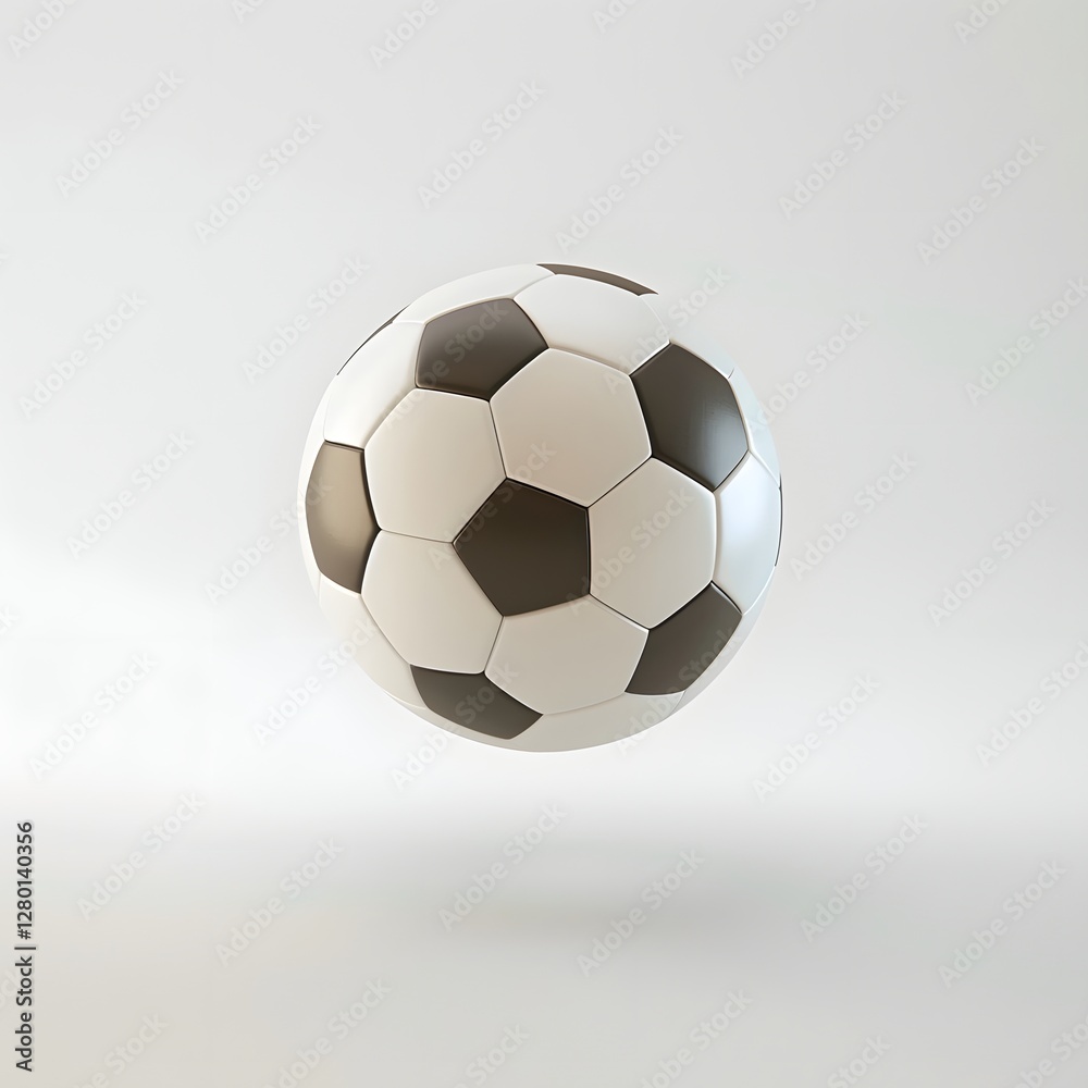 Obraz premium 3D Rendered Soft Soccer Ball Icon Floating on Clean White Background