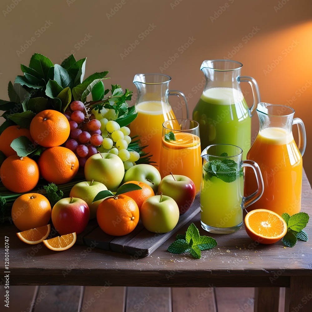 A pitcher of orange juice A pitcher of orange juice