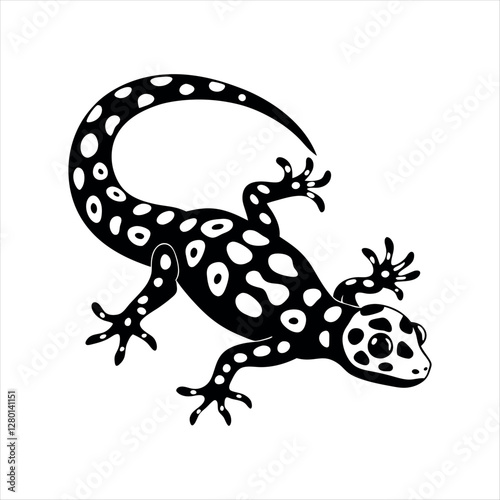 Spotted Gecko Reptiles Animal silhouette lizard on a white background