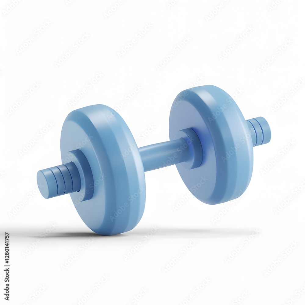 3D Rendered Blue Dumbbell Icon on White Background 3D Rendered Blue Dumbbell Icon on White Background