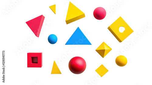 Free Download Colorful Geometric Shapes on white Background - GFXLoad