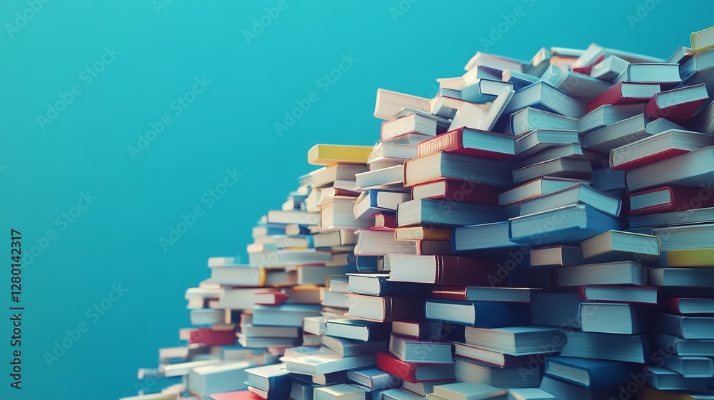 A Stack of Books on Blue Background Symbolizing Knowledge and Learning
A Stack of Books on Blue Background Symbolizing Knowledge and Learning