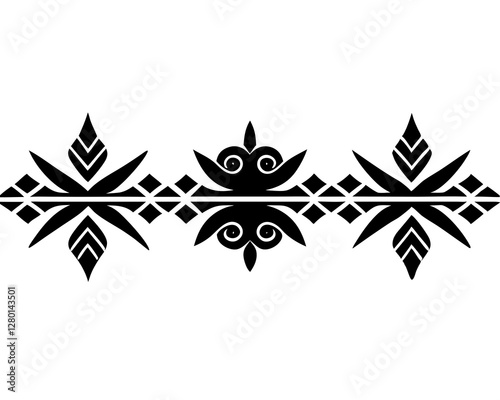 set of ornamental elements for design. tribal divider border pattern seamless