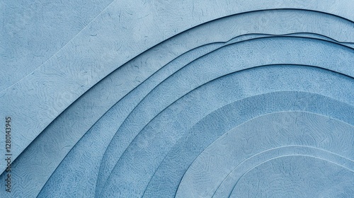 Steel blue paper background showcases curved details and a matte, grainy texture. This background is a unique addition for designs seeking a blend of cool color, subtle texture, and interesting shape  photo