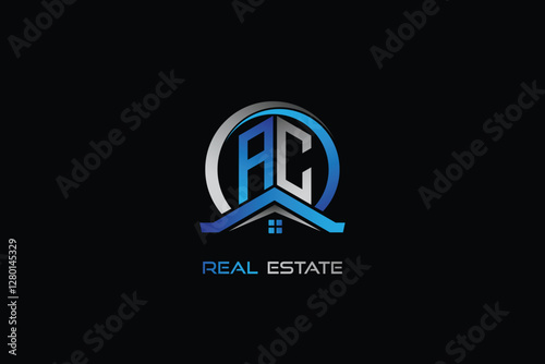 AC real estate letters logo design for construction or house. AC real estate letters logo Vector design