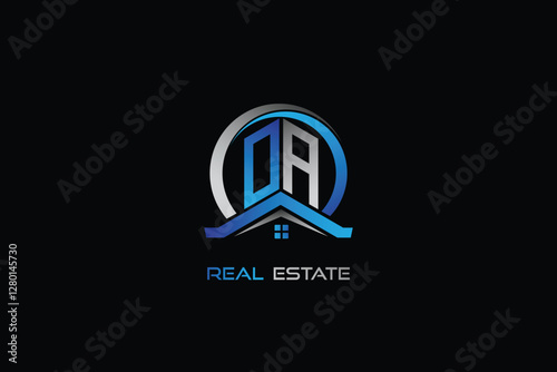 OA real estate letters logo design for construction or house. OA real estate letters logo Vector design
