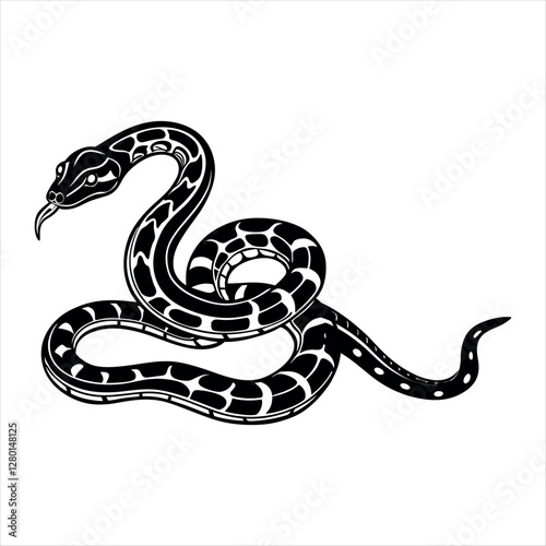 Indian Rock Python Reptiles Animal snake on white background
