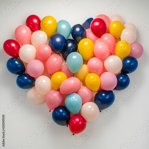 Wallpaper Mural Colorful balloons arranged in a heart shape, creating a festive backdrop for a special occasion Torontodigital.ca