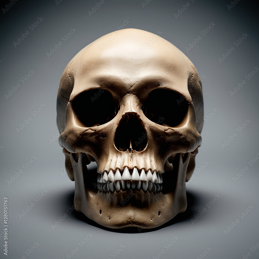 Obraz premium human skull on black background