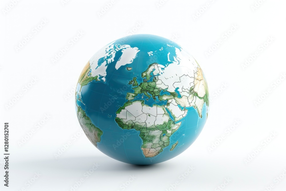 3D Earth on a white background. symbolizing environmental protection. Earth day and World environment day concept. 3D Earth on a white background. symbolizing environmental protection. Earth day and World environment day concept.