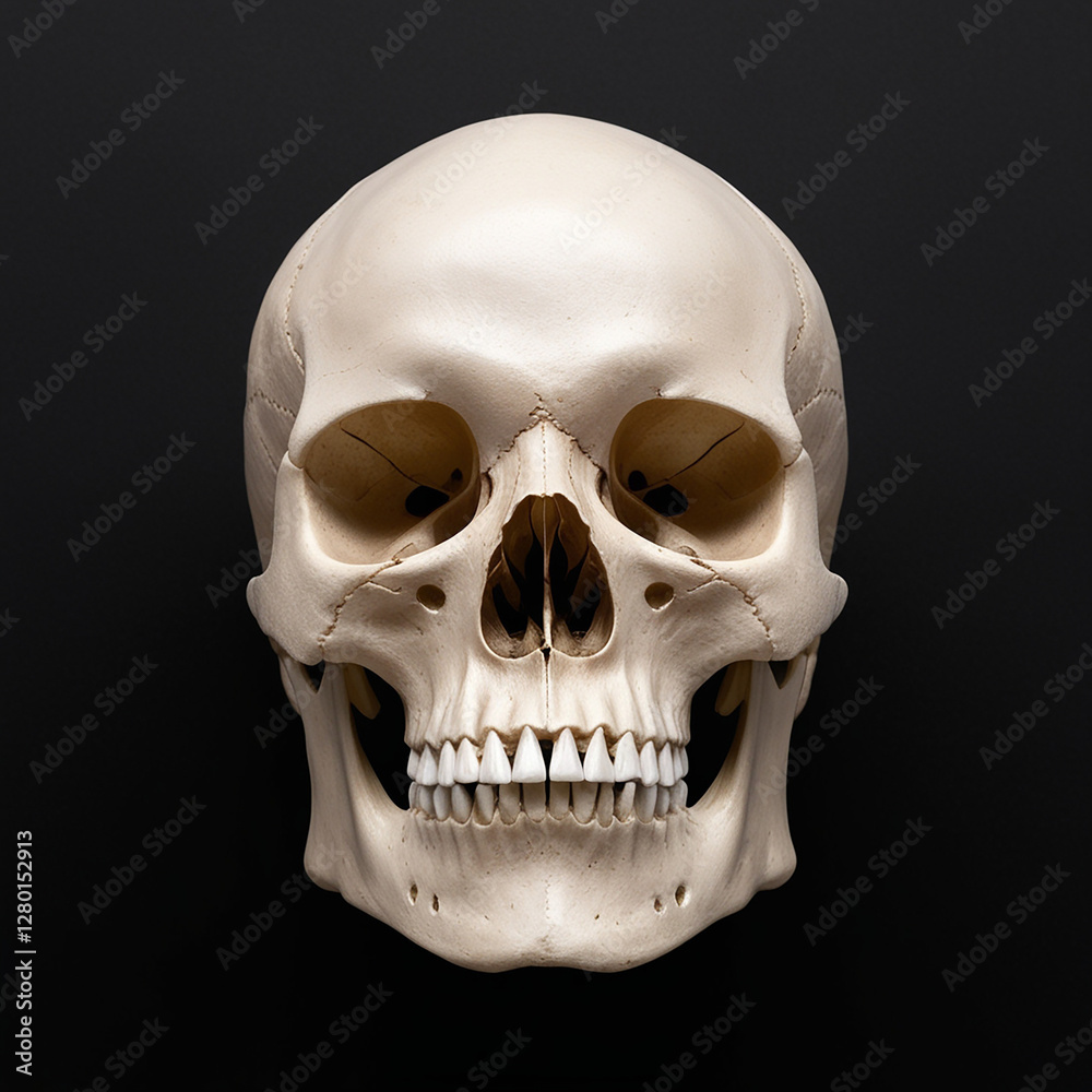 Obraz premium human skull on black background