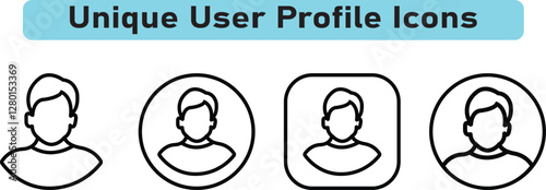 User profile icon set. people, profile, person, sign up button, vector collection.