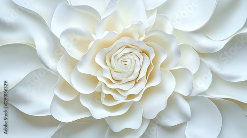 Close-up of a Delicate Paper Rose, Intricate Layers and Textures AI Generated