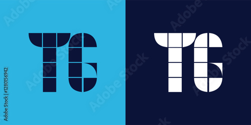 TG logo design with tile shape. Minimalist and modern vector illustration design suitable for business or brand