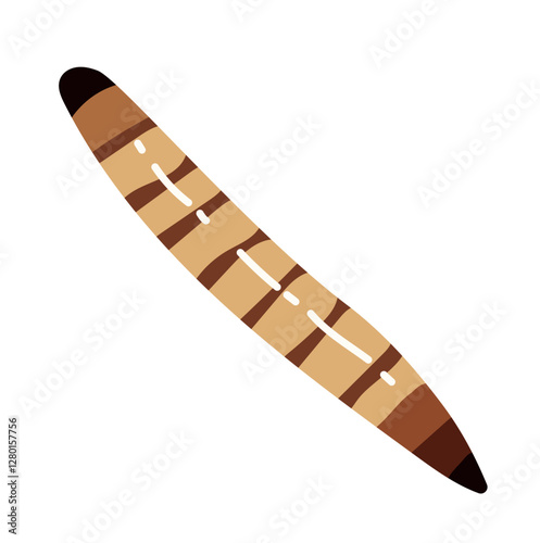 Single Mealworm or Worm Larvae Animal Illustration Isolated on White Background