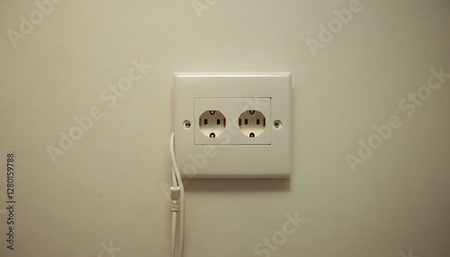 Wall Mounted Electrical Outlet and Switch,Danish light switch and socket,electricity, mains outlet, connect, electronic, finance, horizontal, insert, photography, power, savings,59546