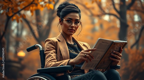 young woman reading a book in the park